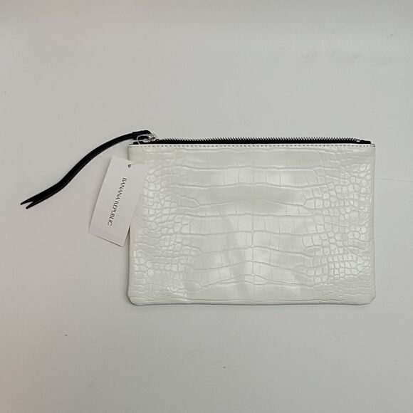 Banana Republic White Croc Pouch - Picture 1 of 6
